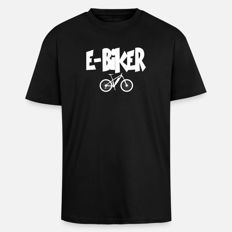 E-BIKER E Bike - Oversized Heavyweight Unisex T-Shirt - Schwarz