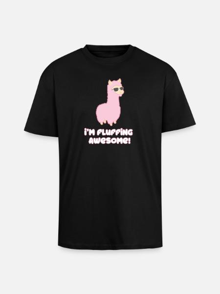 Cool Llama - Unisex Oversized Heavyweight T-shirt - black