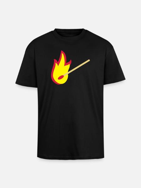 fire - Unisex Oversized Heavyweight T-shirt - black