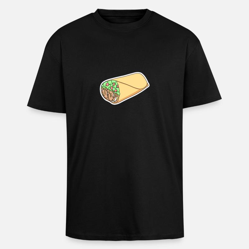 Conception d’autocollants Taco Wrap - T-shirt unisexe oversize épais - noir