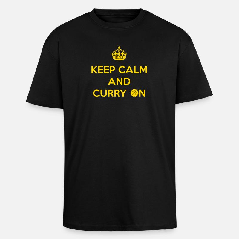 Keep Calm and Curry On - Unisex Oversized Heavyweight T-shirt - black