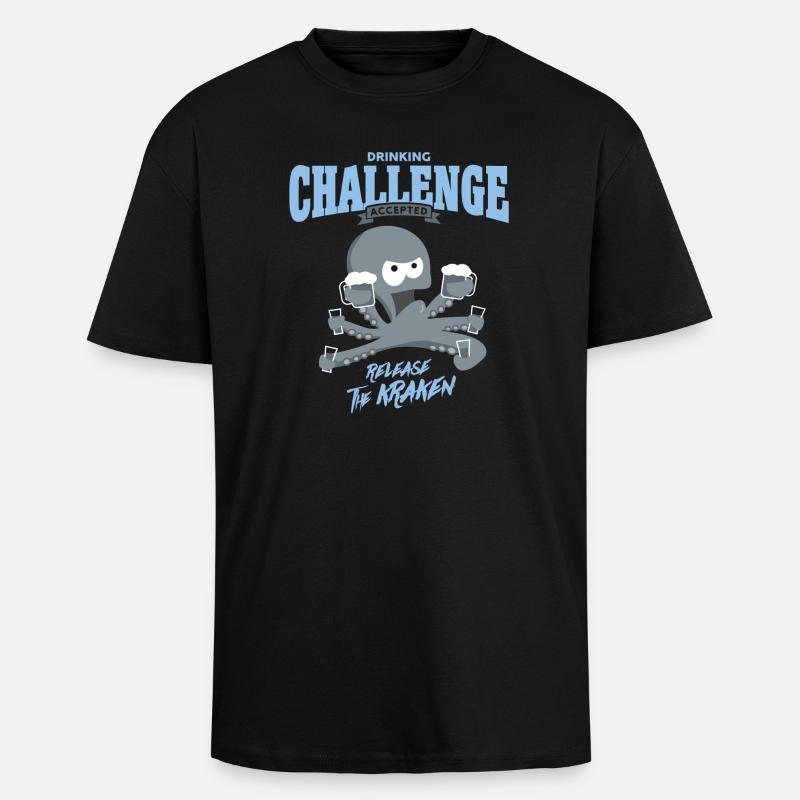 drinking challenge accepted - release the kraken - Oversized Heavyweight Unisex T-Shirt - Schwarz
