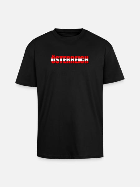 Österreich Flaggenkunst - Oversized Heavyweight Unisex T-Shirt - Schwarz