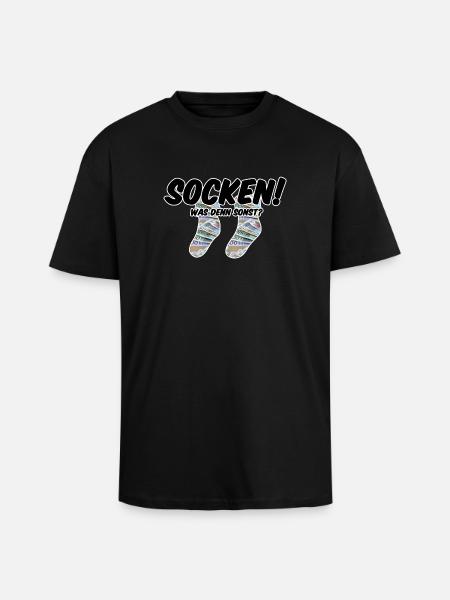 Socken! Was denn sonst? - Oversized Heavyweight Unisex T-Shirt - Schwarz