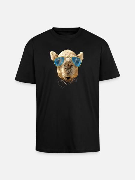Camel with sunglasses - T-shirt unisexe oversize épais - noir