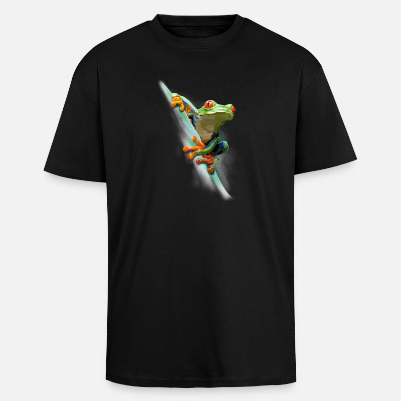 Frosch - Oversized Heavyweight Unisex T-Shirt - Schwarz