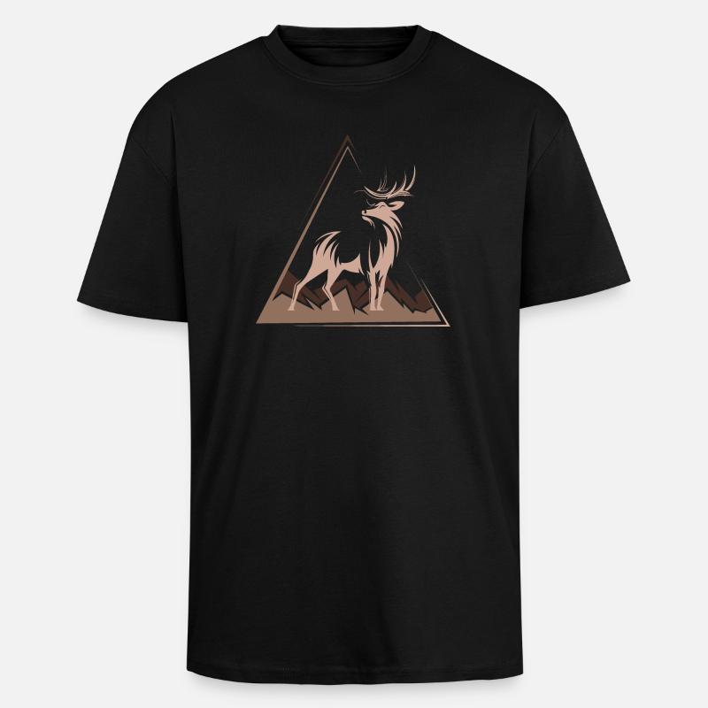 Deer Deer Xmas Christmas Gift - Unisex Oversized Heavyweight T-shirt - black
