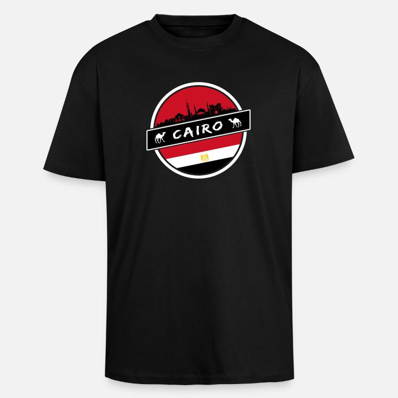 Cairo Egypt design with flag - Unisex Oversized Heavyweight T-shirt - black