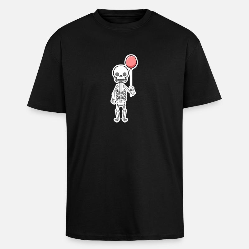 Halloween Skelett - Oversized Heavyweight Unisex T-Shirt - Schwarz