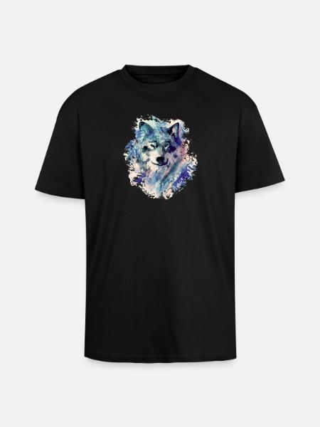 Wolf im Norden - Oversized Heavyweight Unisex T-Shirt - Schwarz