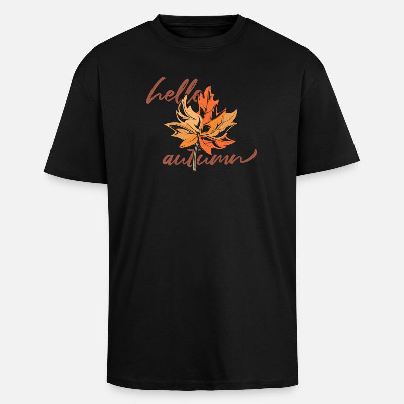 ahorn blatt mapleleaf herbst autumn - Oversized Heavyweight Unisex T-Shirt - Schwarz