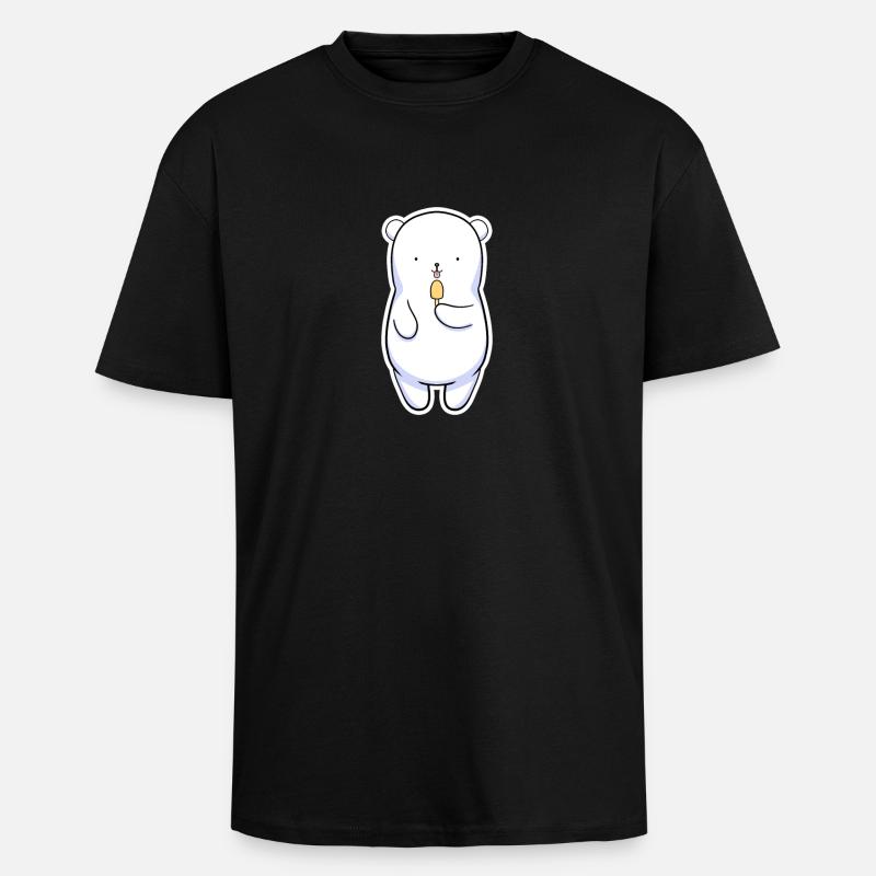 Eisbär - Oversized Heavyweight Unisex T-Shirt - Schwarz