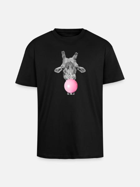 Giraffe und kaugummi - Oversized Heavyweight Unisex T-Shirt - Schwarz
