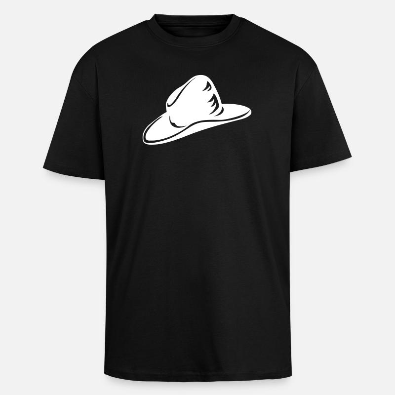 Ein weißer Hut - Oversized Heavyweight Unisex T-Shirt - Schwarz