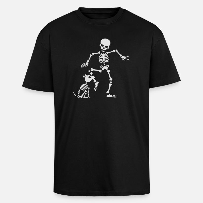 Dog like bones skeleton - T-shirt unisexe oversize épais - noir