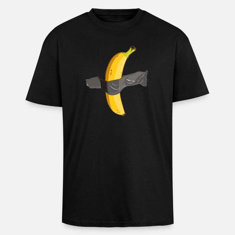 Art de la banane scotché - T-shirt unisexe oversize épais - noir