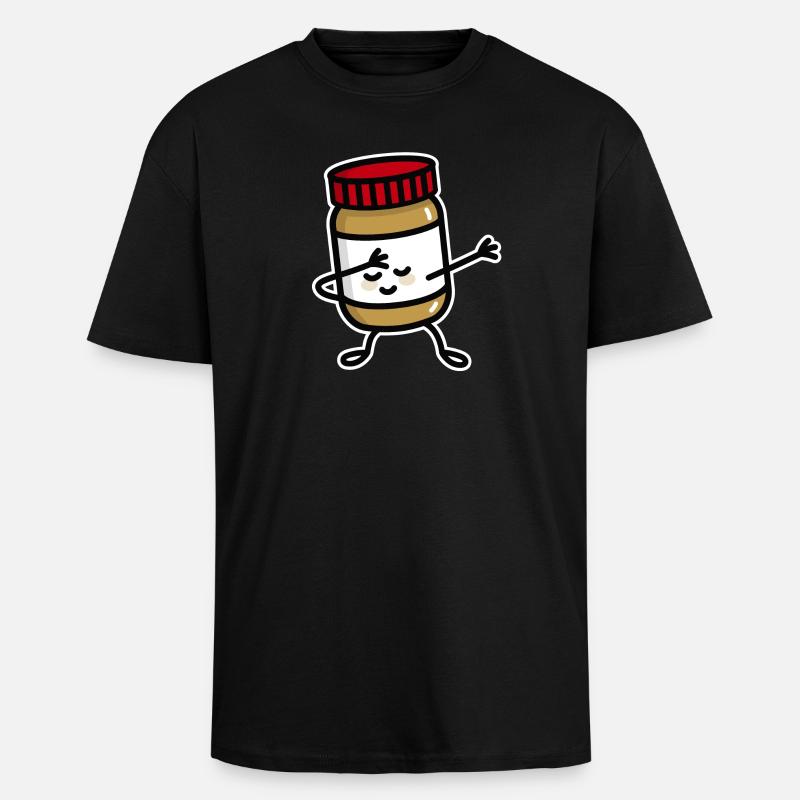 Dab Dabbing peanut butter jar - Oversized Heavyweight Unisex T-Shirt - Schwarz