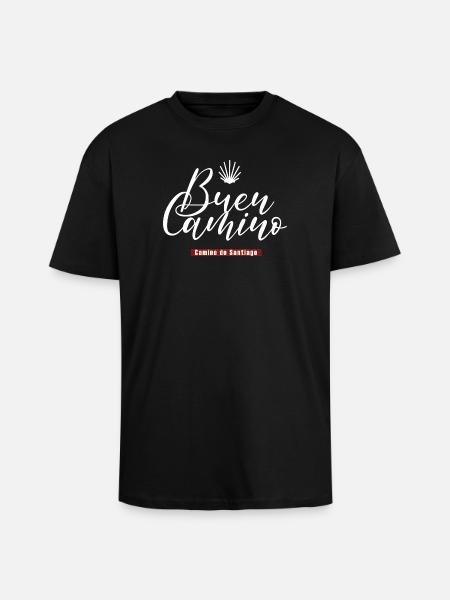 Buen Camino Jakobsweg Camino de Santiago - T-shirt unisexe oversize épais - noir