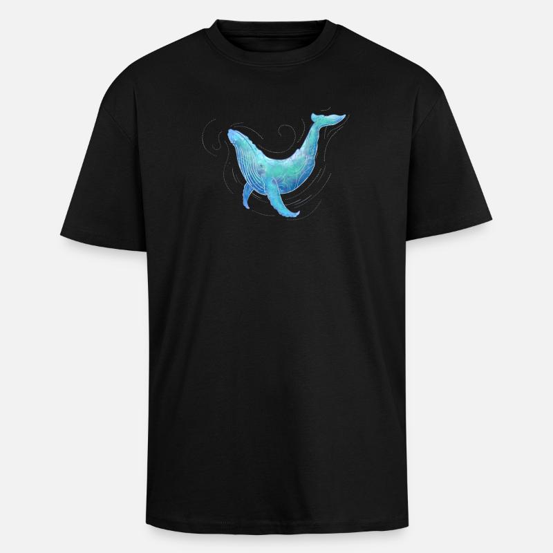 Humpback Whale - Oversized Heavyweight Unisex T-Shirt - Schwarz
