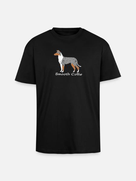 Smooth Collie blue-merle - Unisex Oversized Heavyweight T-shirt - black