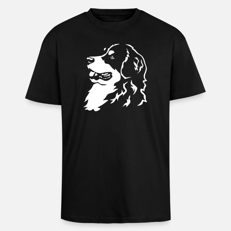 Berner Sennenhund Kopf "Black Edition" - Oversized Heavyweight Unisex T-Shirt - Schwarz