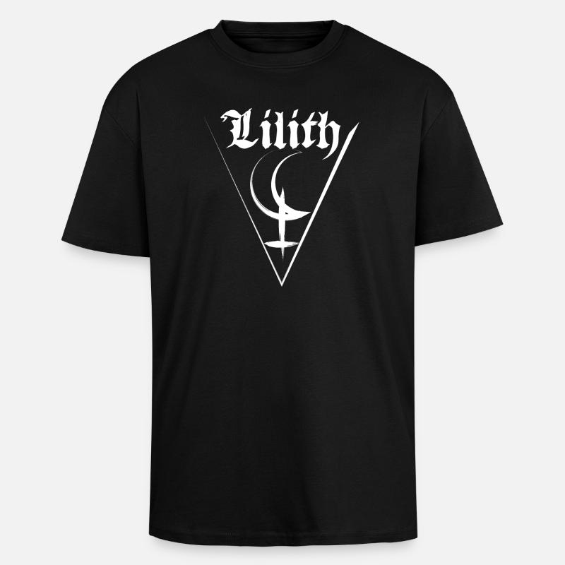 Symbol von Lilith - Oversized Heavyweight Unisex T-Shirt - Schwarz