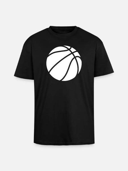 Basketball logo white - Unisex Oversized Heavyweight T-shirt - black