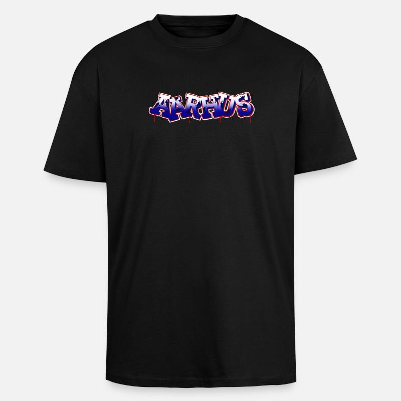 AARHUS - Oversized Heavyweight Unisex T-Shirt - Schwarz