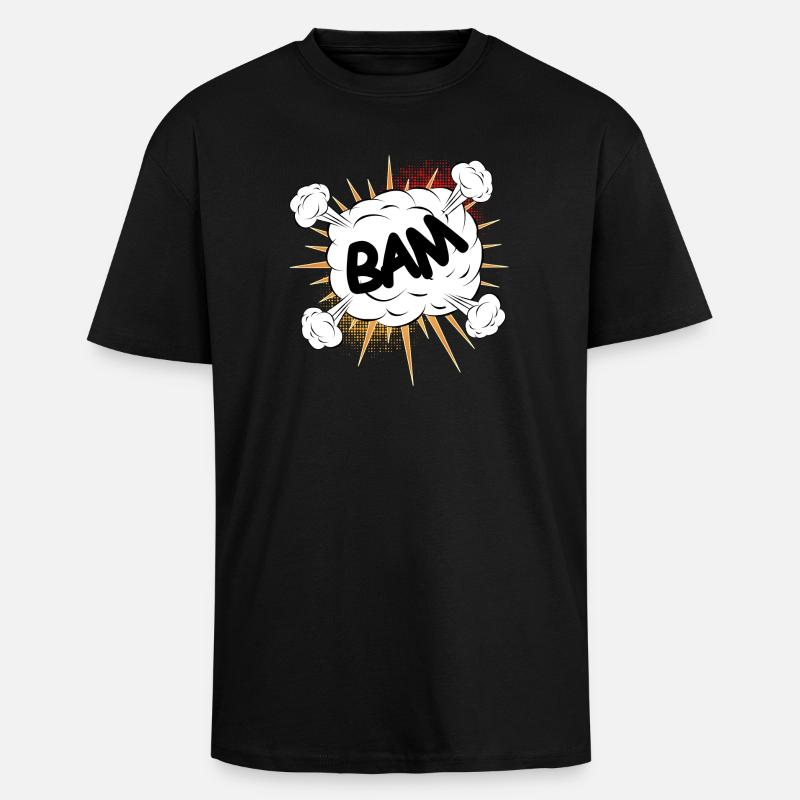 Bam comic fight cloud for your own texts & motifs - Unisex Oversized Heavyweight T-shirt - black