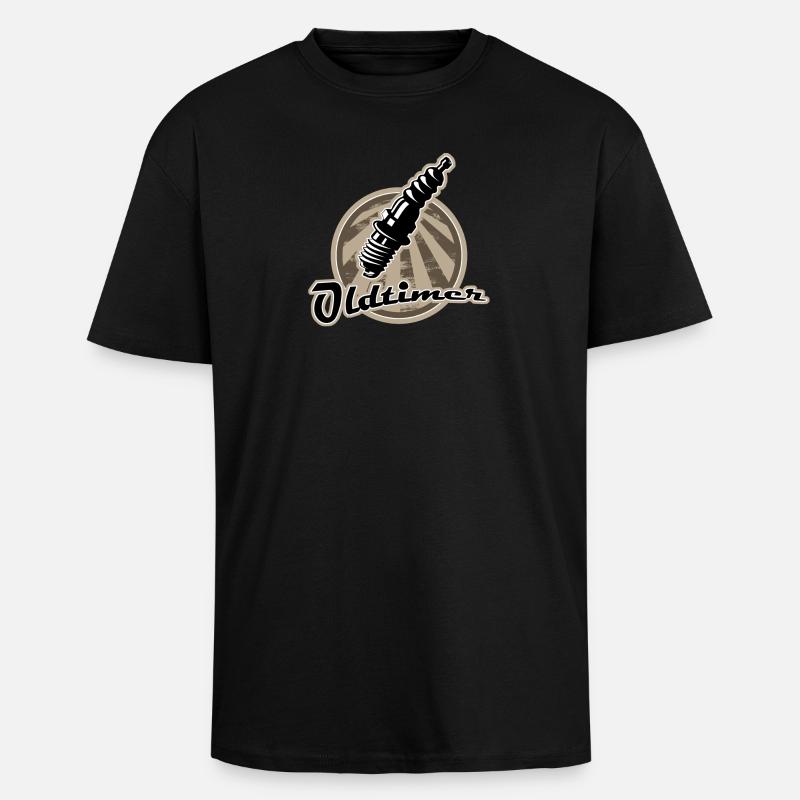 Oldtimer Zuendkerze Retro - Oversized Heavyweight Unisex T-Shirt - Schwarz