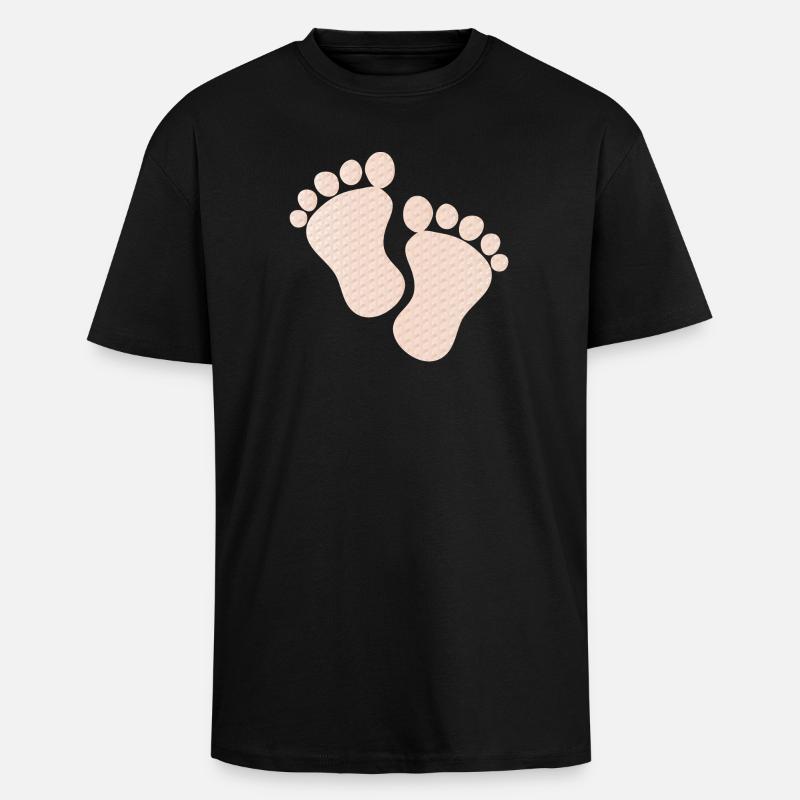 empreintes de bébé mignon - T-shirt unisexe oversize épais - noir