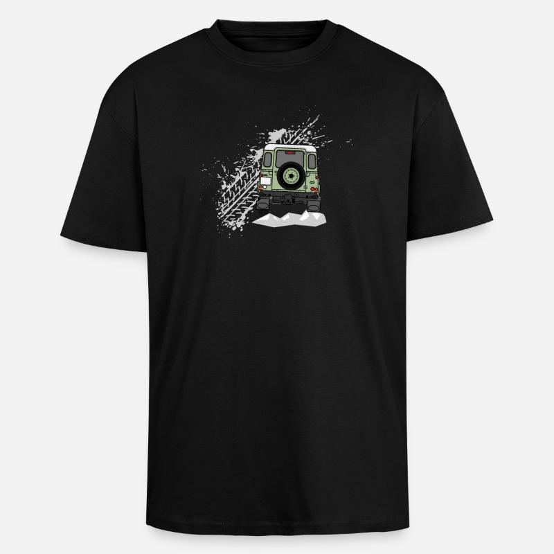 Defender Splash Rear - T-shirt unisexe oversize épais - noir
