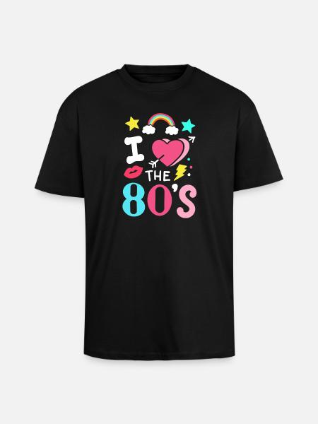 80s Eighties Party Music - Unisex Oversized Heavyweight T-shirt - black
