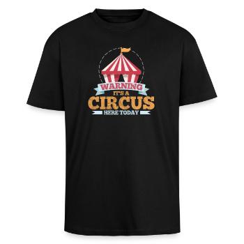 Zirkus - Oversized Heavyweight Unisex T-Shirt - Schwarz - Vorne - Alina (178cm) & Michal (187cm)