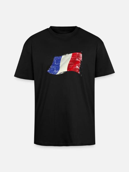 France ✅ France Drapeau ✔ - T-shirt unisexe oversize épais - noir