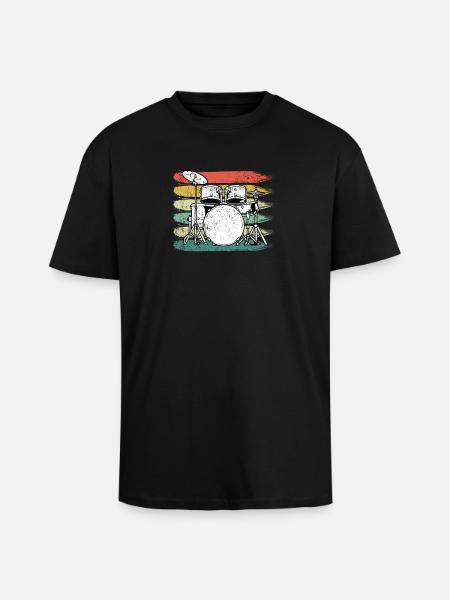 Drummer Drums - Unisex Oversized Heavyweight T-shirt - black