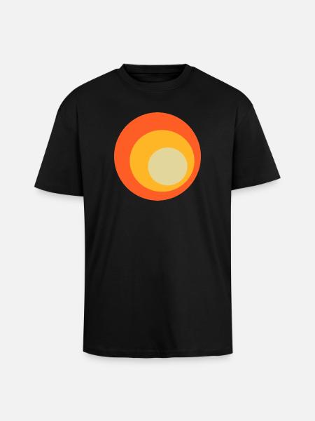 70s Circles Pattern - Unisex Oversized Heavyweight T-shirt - black
