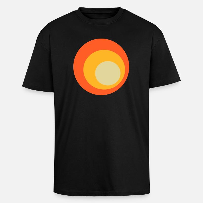 70s Circles Pattern - Unisex Oversized Heavyweight T-shirt - black
