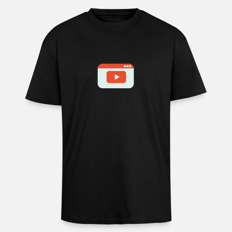 Videoabspielfenster Icon - Oversized Heavyweight Unisex T-Shirt - Schwarz