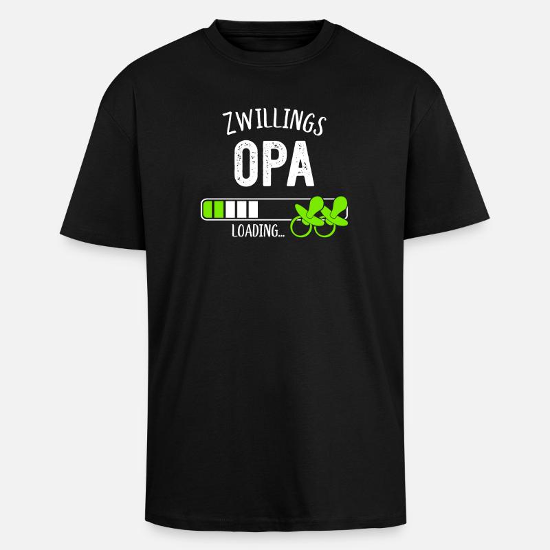 Zwillingsopa Loading Opa Großvater Zwillinge - Oversized Heavyweight Unisex T-Shirt - Schwarz