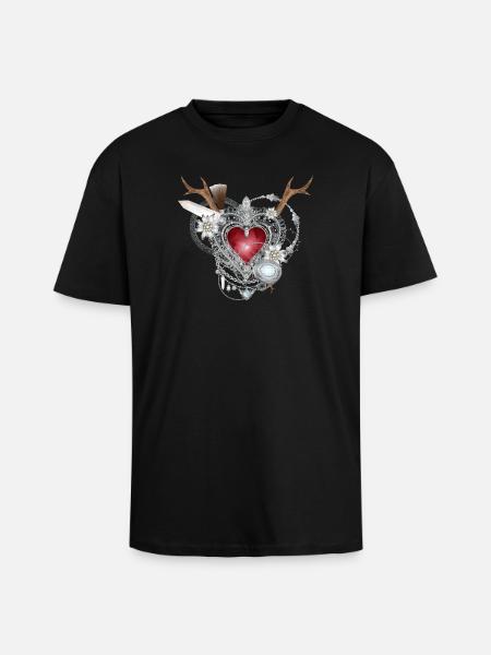 Extravagant Bavarian costume jewellery - Unisex Oversized Heavyweight T-shirt - black