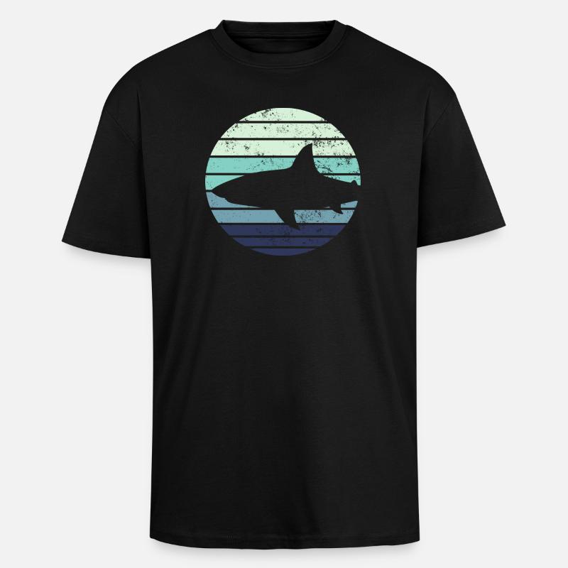 Hai Haifisch - Oversized Heavyweight Unisex T-Shirt - Schwarz