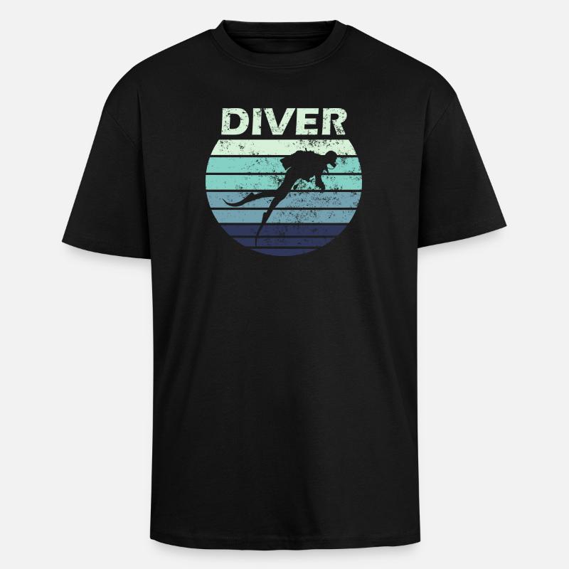 Plongée plongée - T-shirt unisexe oversize épais - noir