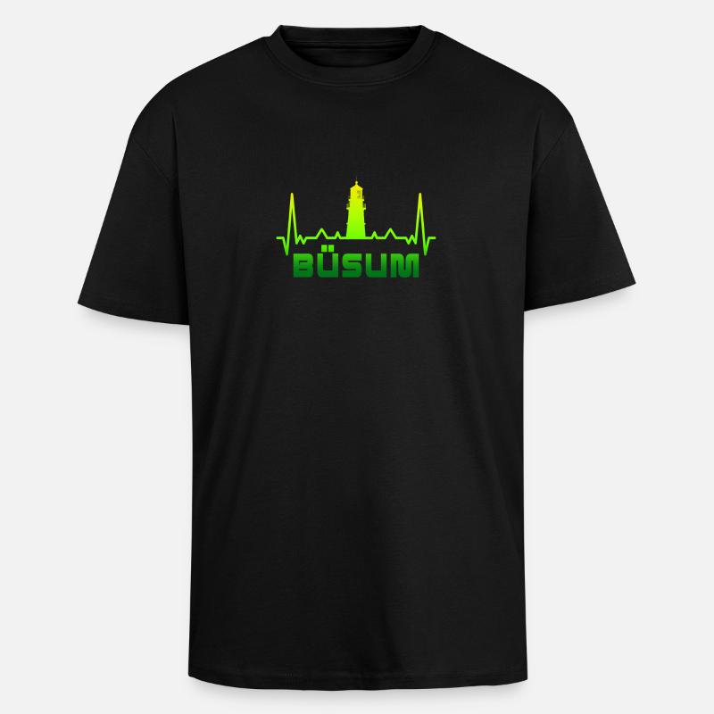 Büsum Leuchtturm Design / Geschenkidee - Oversized Heavyweight Unisex T-Shirt - Schwarz