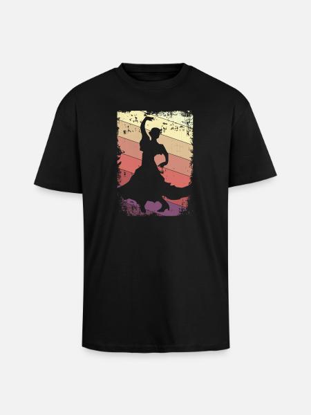 Flamenco Danse - T-shirt unisexe oversize épais - noir