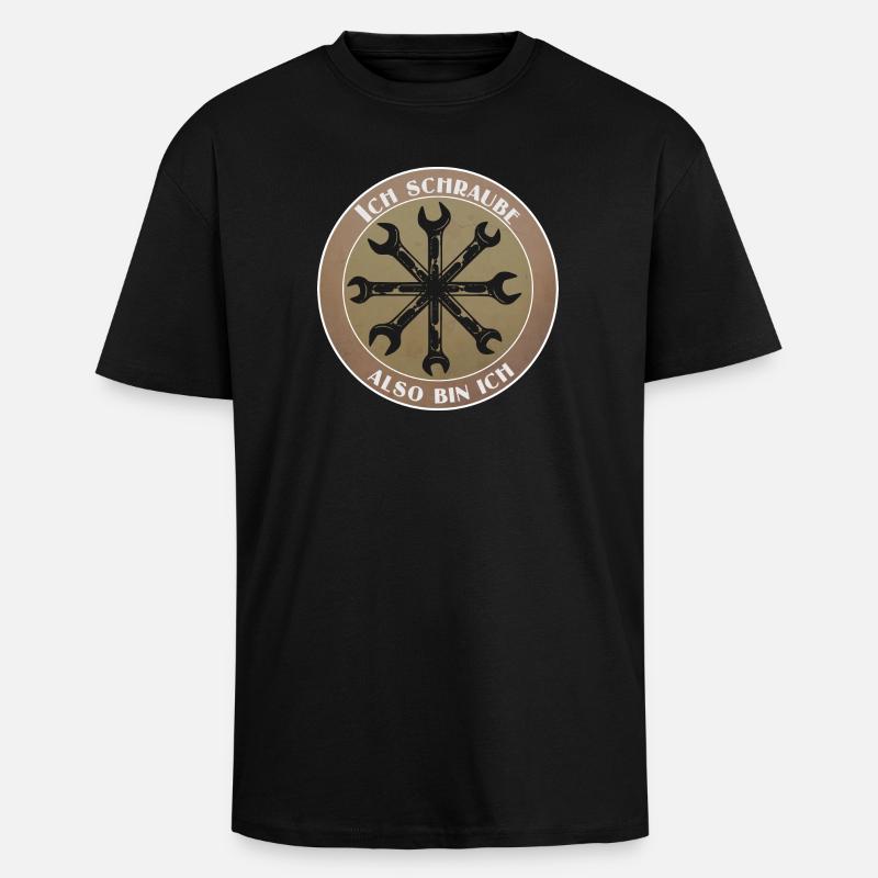 Ich schraube, also bin ich! - Oversized Heavyweight Unisex T-Shirt - Schwarz