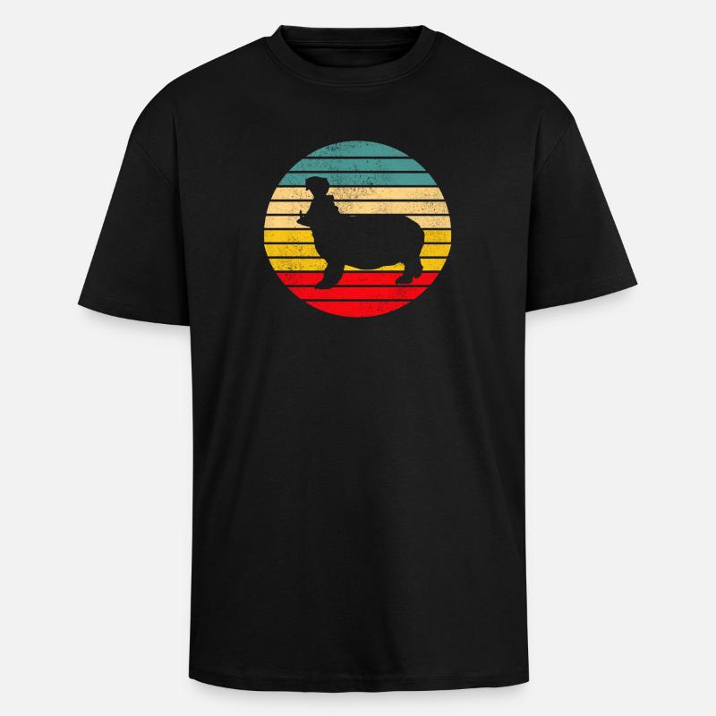 Nilpferd Flusspferd Hippo - Oversized Heavyweight Unisex T-Shirt - Schwarz