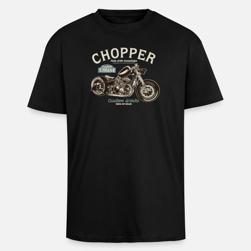 Chopper Custom Engine - Tyk Oversize T-shirt - sort