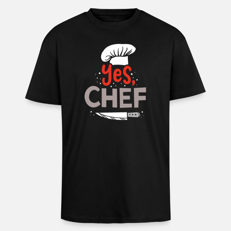 Chef Chef Chef Chef - Unisex Oversized Heavyweight T-shirt - black