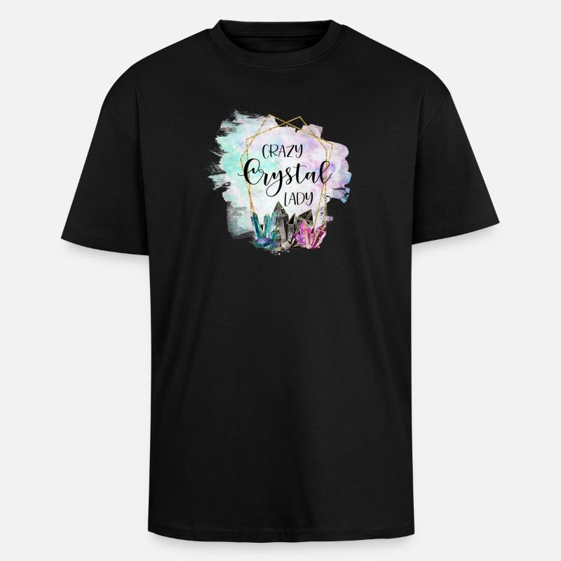 Crystal Crystal Lady Naturopath Gift - Unisex Oversized Heavyweight T-shirt - black